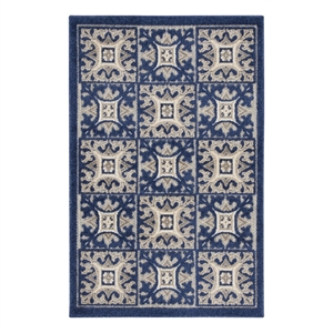 Pemberly Row Modern / Contemporary 2'8&quotx4' Blue Indoor/Outdoor Rug