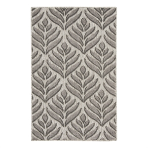 Pemberly Row Contemporary 3'x4' Charcoal Fabric Tropical Area Rug