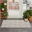 Pemberly Row Contemporary 3'x4' Gray Fabric Tropical Area Rug
