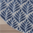 Pemberly Row Contemporary 8' Round Blue Fabric Tropical Area Rug