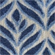Pemberly Row Contemporary 8' Round Blue Fabric Tropical Area Rug