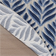 Pemberly Row Contemporary 8' Round Blue Fabric Tropical Area Rug