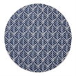 Pemberly Row Contemporary 8' Round Blue Fabric Tropical Area Rug