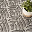 Pemberly Row Contemporary 8' Round Charcoal Fabric Tropical Area Rug