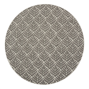 Pemberly Row Contemporary 8' Round Charcoal Fabric Tropical Area Rug