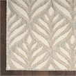 Pemberly Row Contemporary 7'x10' Ivory Gray Fabric Tropical Area Rug