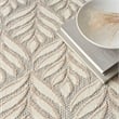 Pemberly Row Contemporary 7'x10' Ivory Gray Fabric Tropical Area Rug