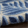 Pemberly Row Contemporary 9'x12' Blue Fabric Tropical Area Rug
