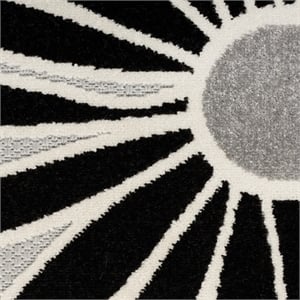 Pemberly Row Modern / Contemporary 6'x9' Black White Fabric Area Rug