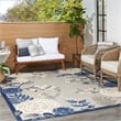 Pemberly Row Modern / Contemporary 6'x9' Blue Gray Fabric Area Rug