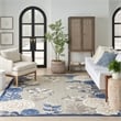 Pemberly Row Modern / Contemporary 6'x9' Blue Gray Fabric Area Rug