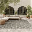 Pemberly Row Contemporary 6'x9' Charcoal Fabric Tropical Area Rug