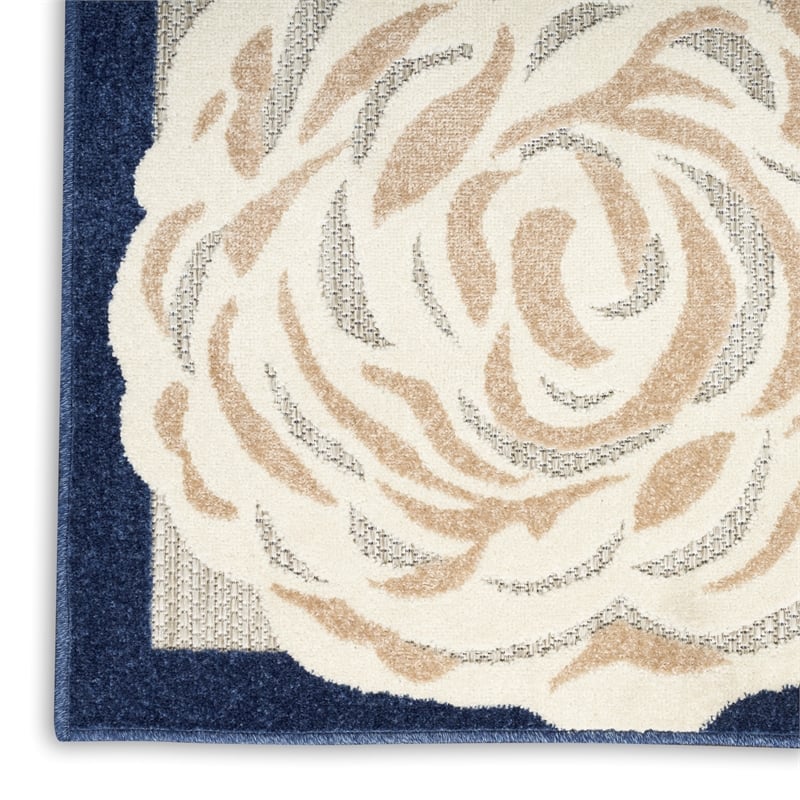 Pemberly Row Modern / Contemporary 5'x8' Blue Gray Fabric Area Rug