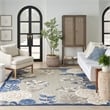 Pemberly Row Modern / Contemporary 5'x8' Blue Gray Fabric Area Rug