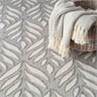 Pemberly Row Contemporary 6'x9' Gray Fabric Tropical Area Rug