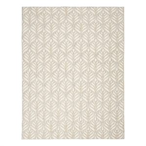 Pemberly Row Contemporary 6'x9' Ivory Gray Fabric Tropical Area Rug