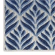 Pemberly Row Contemporary 8'x11' Blue Fabric Tropical Area Rug