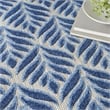 Pemberly Row Contemporary 8'x11' Blue Fabric Tropical Area Rug