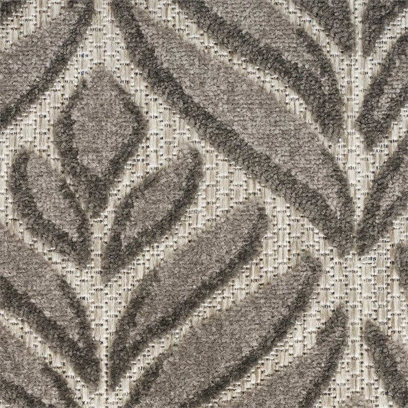 Pemberly Row Contemporary 8'x11' Charcoal Fabric Tropical Area Rug