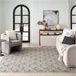 Pemberly Row Contemporary 4'x6' Charcoal Fabric Tropical Area Rug