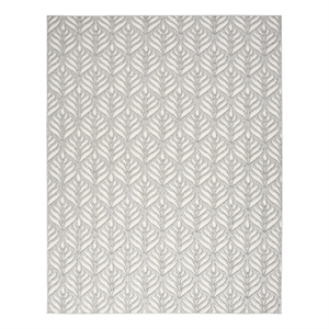 Pemberly Row Contemporary 4'x6' Gray Fabric Tropical Area Rug