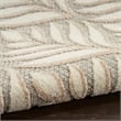 Pemberly Row Contemporary 4'x6' Ivory Gray Fabric Tropical Area Rug