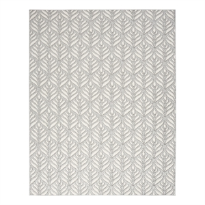 Pemberly Row Contemporary 9'x12' Gray Fabric Tropical Area Rug
