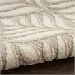 Pemberly Row Contemporary 9'x12' Ivory Gray Fabric Tropical Area Rug