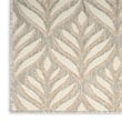 Pemberly Row Contemporary 9'x12' Ivory Gray Fabric Tropical Area Rug