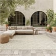 Pemberly Row Contemporary 9'x12' Ivory Gray Fabric Tropical Area Rug