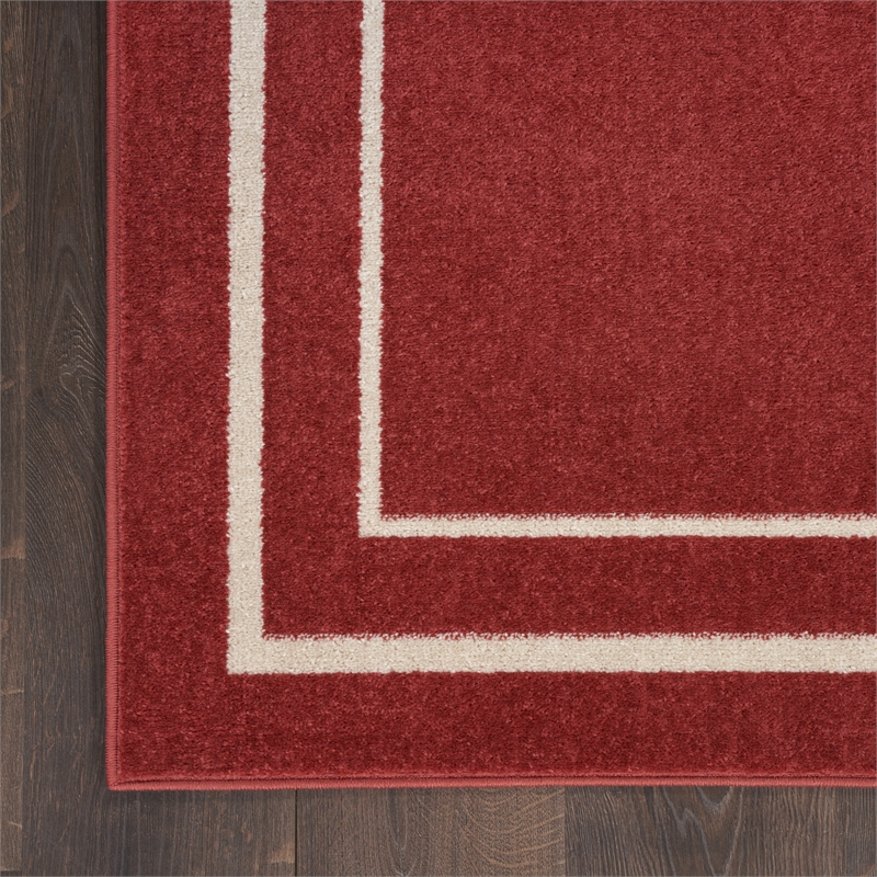 Pemberly Row Modern / Contemporary 5'x7' Brick Ivory Fabric Area Rug