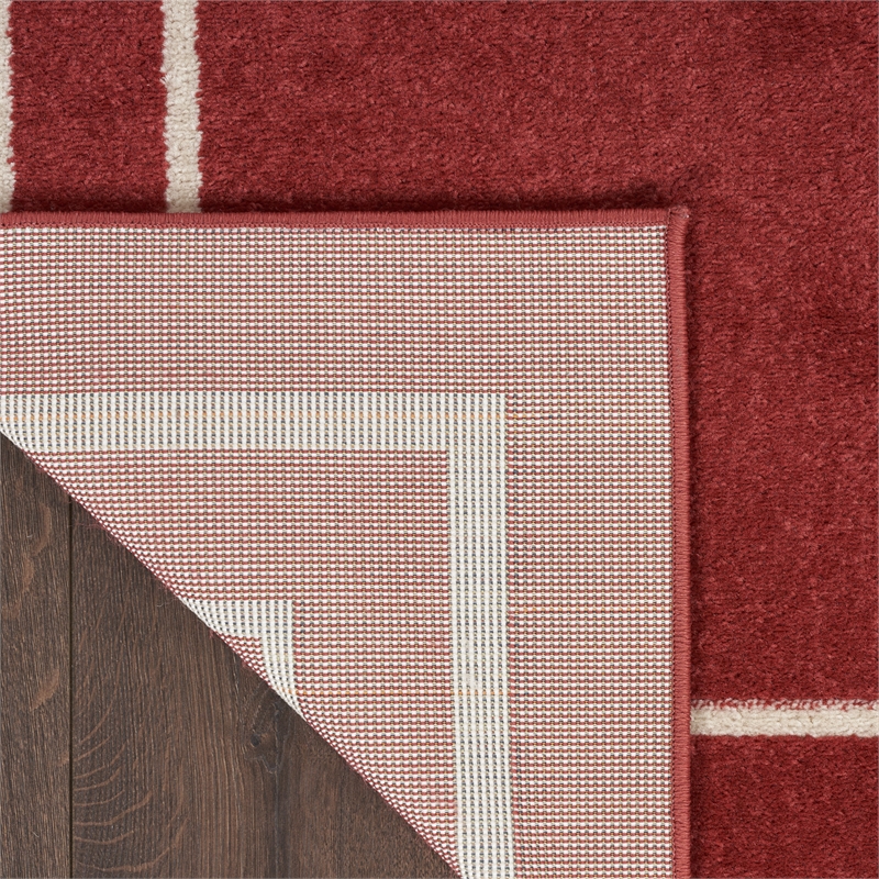 Pemberly Row Modern / Contemporary 5'x7' Brick Ivory Fabric Area Rug