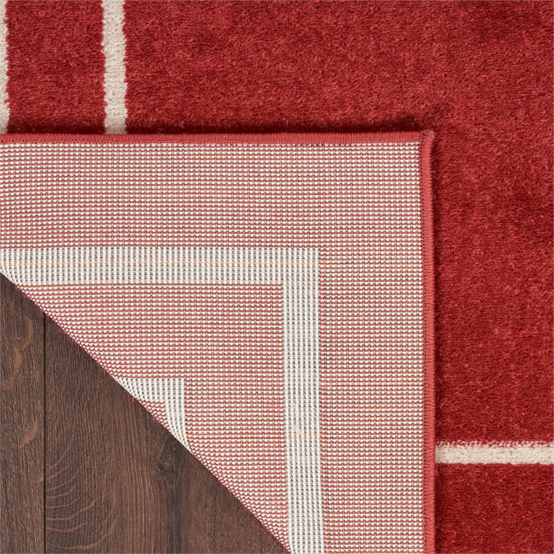 Pemberly Row Modern / Contemporary 5'x7' Brick Ivory Fabric Area Rug