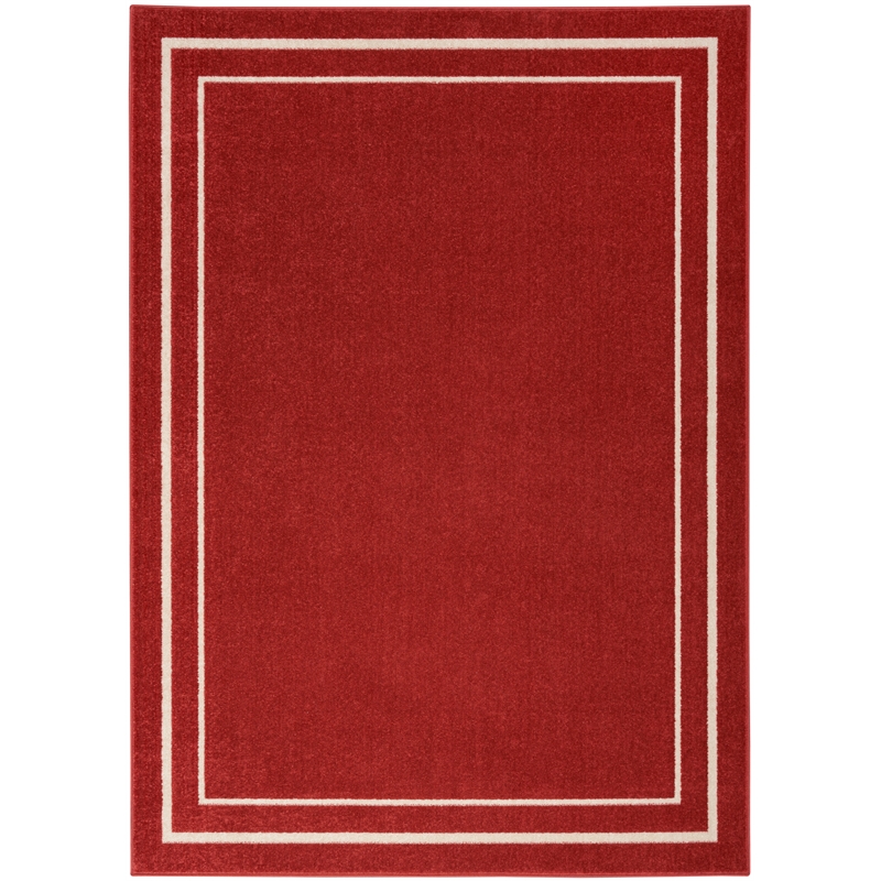 Pemberly Row Modern / Contemporary 5'x7' Brick Ivory Fabric Area Rug