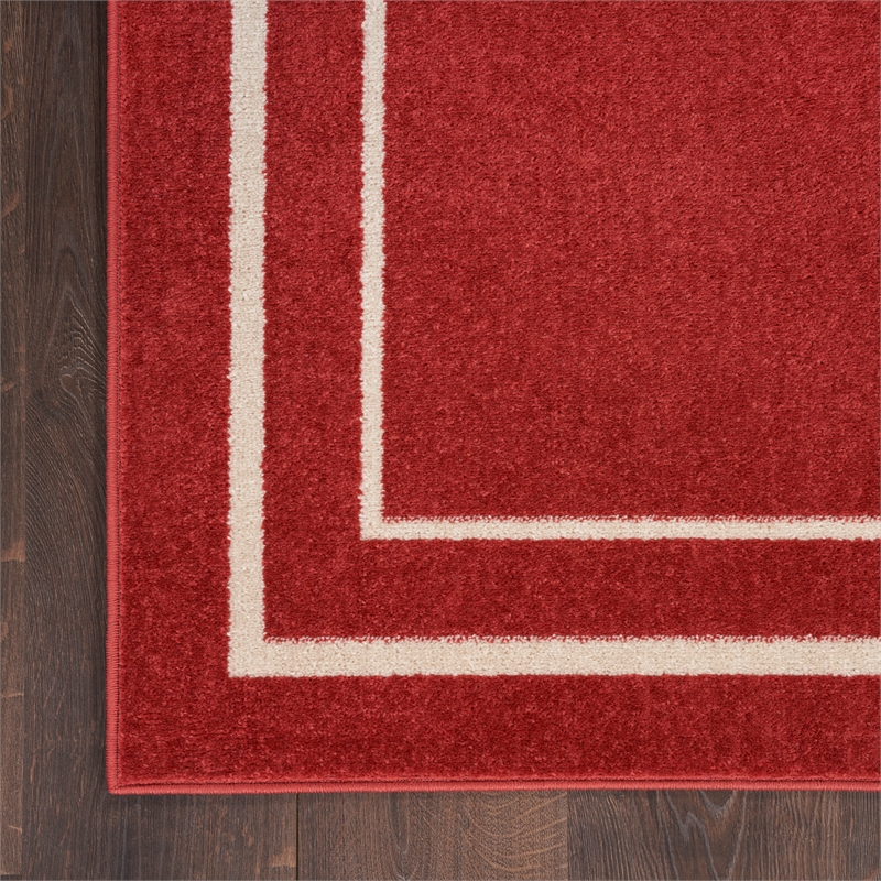 Pemberly Row Modern / Contemporary 5'x7' Brick Ivory Fabric Area Rug