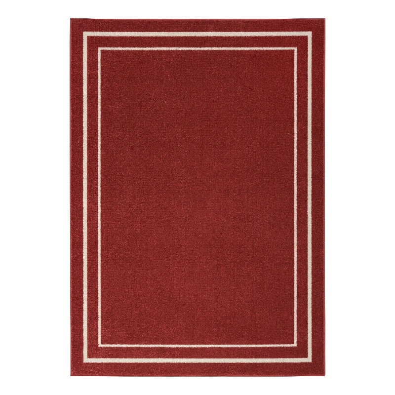 Pemberly Row Modern / Contemporary 5'x7' Brick Ivory Fabric Area Rug