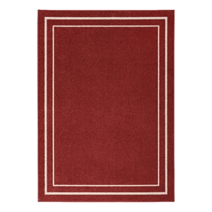 Pemberly Row Modern / Contemporary 5'x7' Brick Ivory Fabric Area Rug