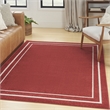 Pemberly Row Modern / Contemporary 5'x7' Brick Ivory Fabric Area Rug
