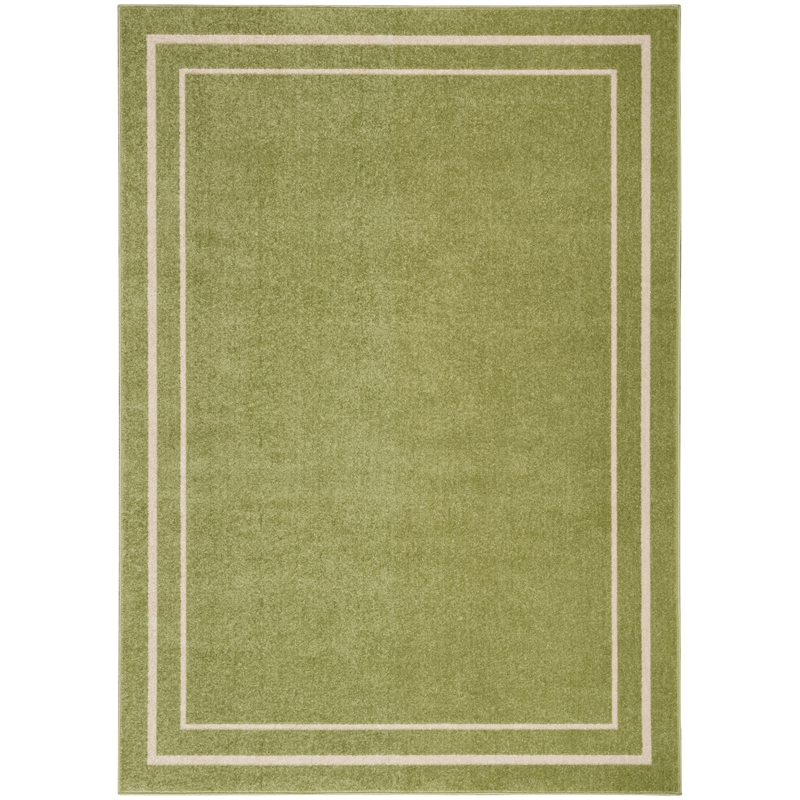 Pemberly Row Modern / Contemporary 5'x7' Green Ivory Fabric Area Rug