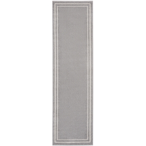 Pemberly Row 2'x6' Grey/Ivory Contemporary Indoor/Outdoor Rug