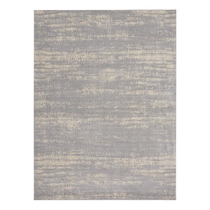 Pemberly Row 96x120&quot Contemporary Indoor/Outdoor Rug in Gray/Ivory