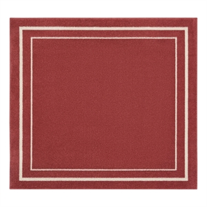 Pemberly Row 60&quot Square Indoor/Outdoor Rug in Brick Red/ Ivory
