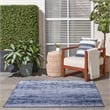 Pemberly Row Contemporary 5' Square Denim Indoor/Outdoor Rug