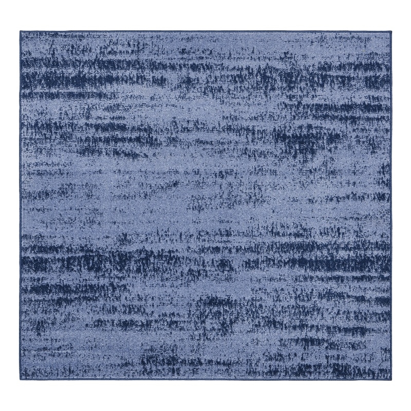 Pemberly Row Contemporary 5' Square Denim Indoor/Outdoor Rug