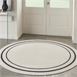 Pemberly Row 6' Round Ivory/Black Contemporary Indoor/Outdoor Rug