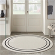 Pemberly Row 6' Round Ivory/Black Contemporary Indoor/Outdoor Rug