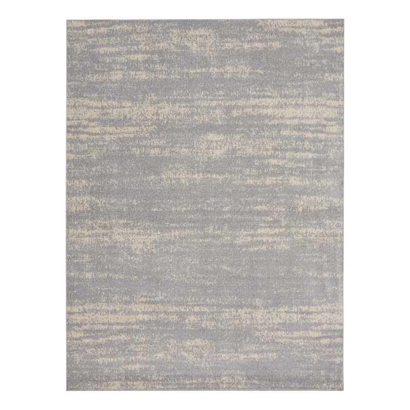 Pemberly Row Contemporary 10'x14' Grey/Beige Indoor/Outdoor Rug