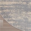 Pemberly Row Contemporary 6' Round Grey/Beige Indoor/Outdoor Rug