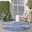 Pemberly Row Modern / Contemporary 6' Round Denim Indoor/Outdoor Rug