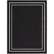 Pemberly Row 8'x10' Black Ivory Contemporary Indoor/Outdoor Rug